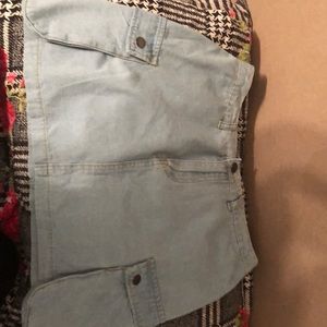 Light Denim Blue Utility Skirt